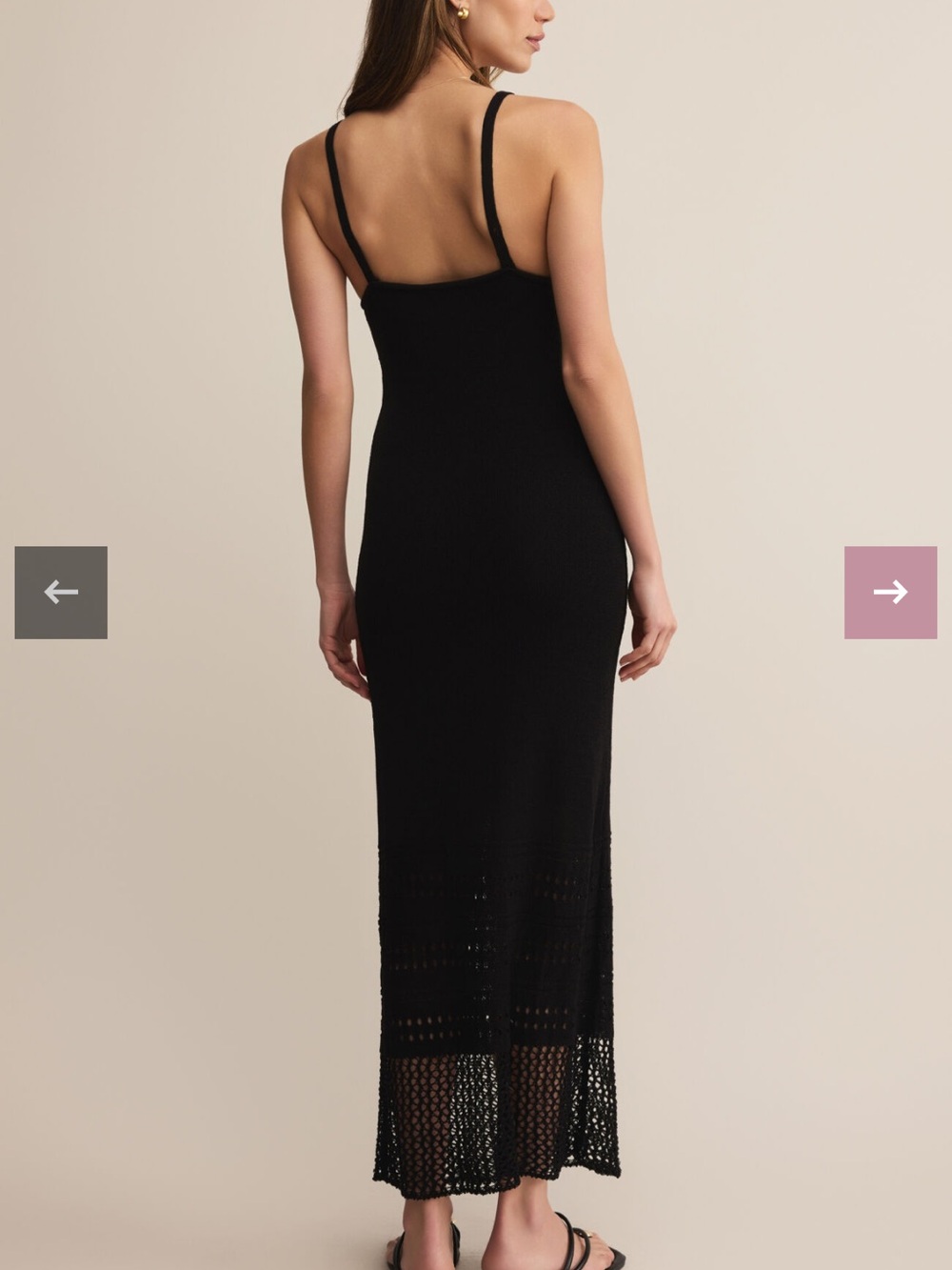 Z supply Callahan black knit crochet midi dress sz m EUC - Picture 2 of 13